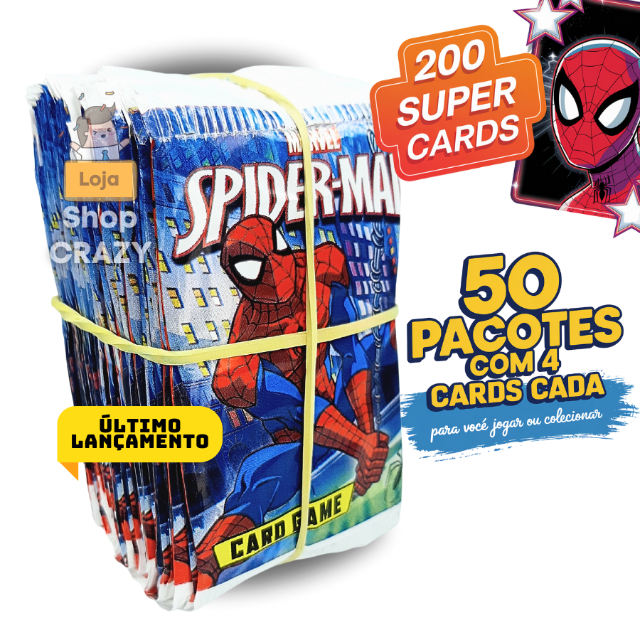 50 Pacotinhos HOMEM ARANHA | São 200 CARDS e CARTAS SPIDER MAN