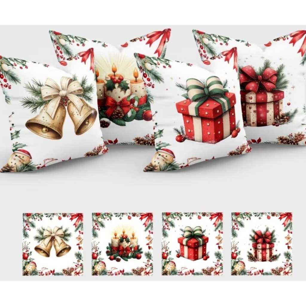 NATAL!! KIT 4 CAPAS DE ALMOFADAS NATALINAS DECORATIVAS 45X45 cm ou 1 APENAS UMA UNIDADE.