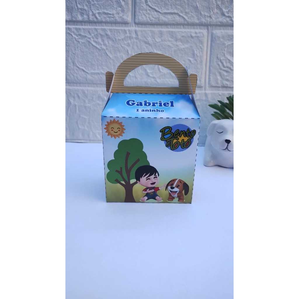 Caixa Maletinha Bento e Totó - Lembrancinhas personalizadas - Lembrancinhas infantil - Caixinha personalizadas