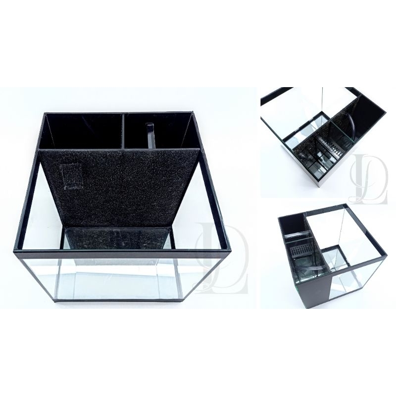 Aquário cubo com filtro Nano 25x25x25cm Sump Filtro Traseiro Marinho Doce Plantado