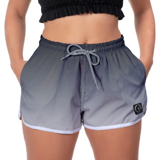Shorts Feminino Moda Praia Verão Bermuda Estampada Com Bolsos Academia Treino