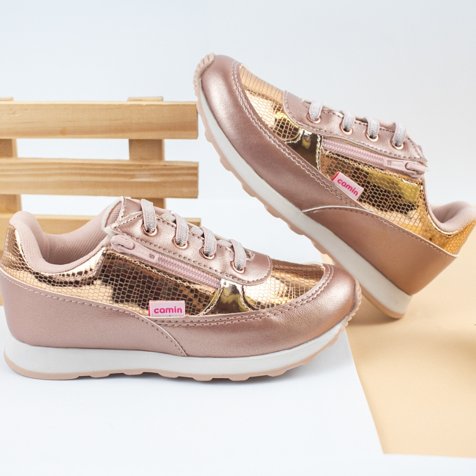 Tênis Infantil Menina Juvenil Metalizado Casual Camin Promoção Confortável Festa Estilo em Oferta na Shopee