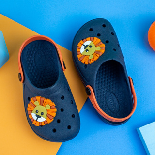 Chinelo Babuche Infantil Menino Marinho Laranja Personagem Leão Camin em Oferta na Shopee