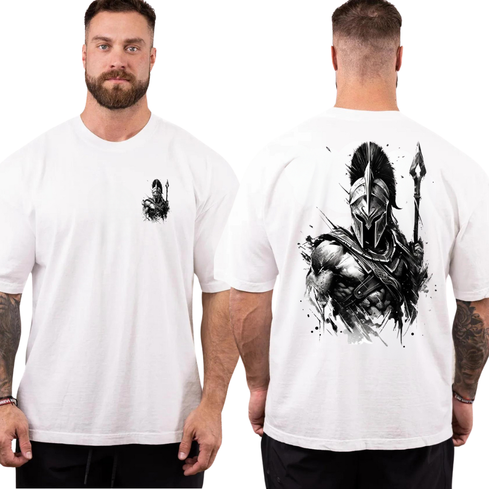 Camiseta Oversized Academia Espartano GYM Estampado Camisa Algodão Premium 100% Algodão