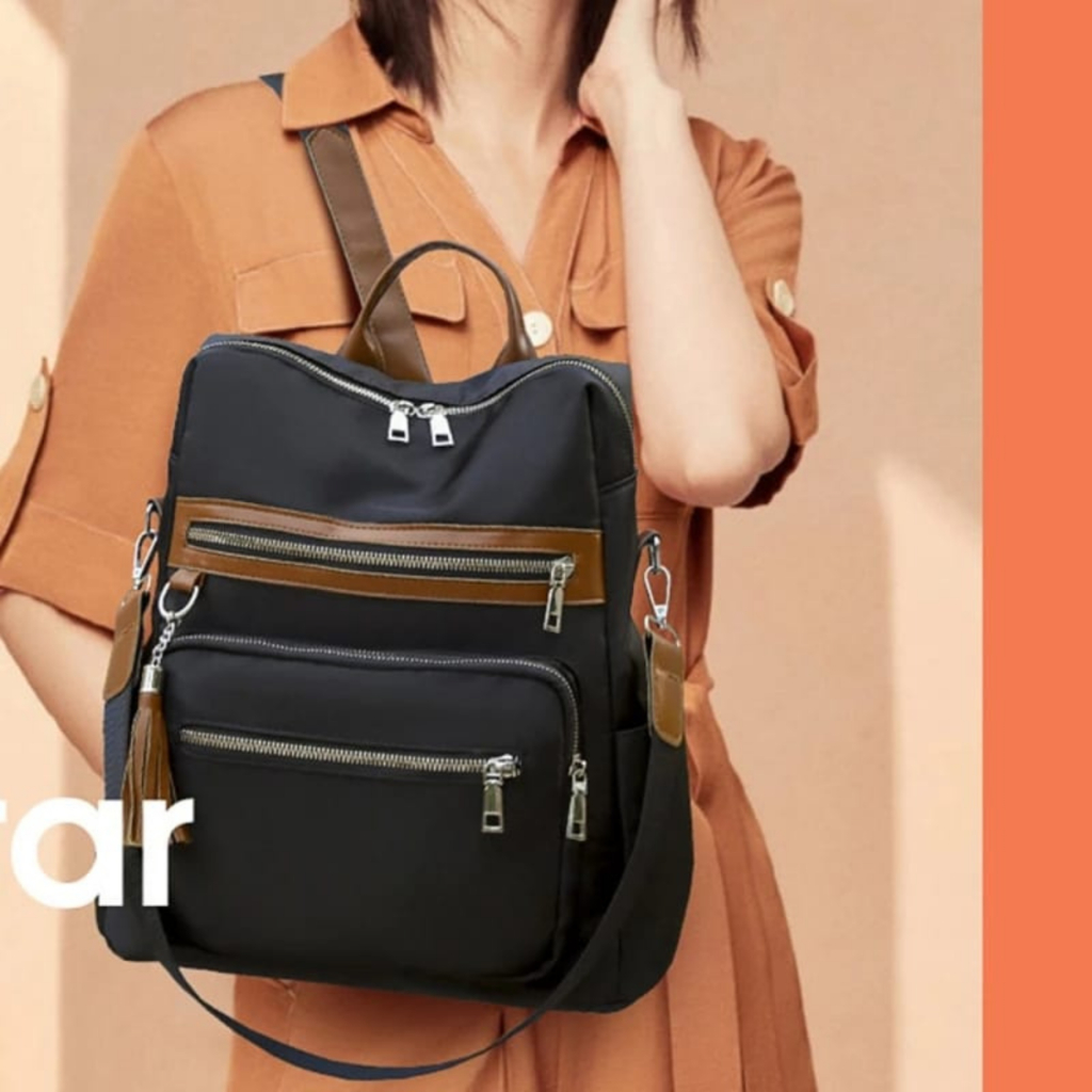 Mochila Feminina Bolsa anti furto Alça Transversal e Costas Impermeável  Resistente Praticidade