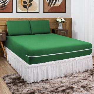 Kit Capa De Colchão King Size / Queen / Casal Padrão + Par de Travesseiro em Malha Gel (Zíper Fácil) em Oferta na Shopee