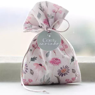 Kit 10 Saquinhos 7X10 de Amarrar Linho Natural com Tag Personalizada em Oferta na Shopee