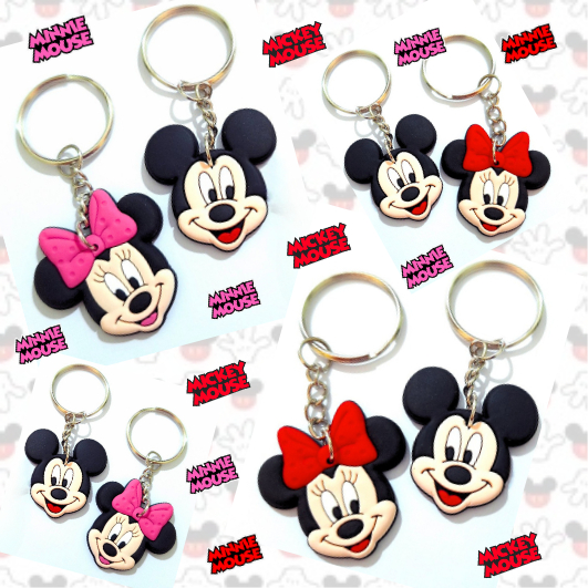 10/40unid Chaveiros mini Mickey e Minnie laço rosa e vermelho. Mimos e Lembrancinhas em Oferta na Shopee