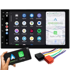 Central Multimídia Carplay Android Auto 2 Din 7 Polegadas MP5 Bluetooth USB/AUX/TF Mirrorlink Com Toque na Tela
