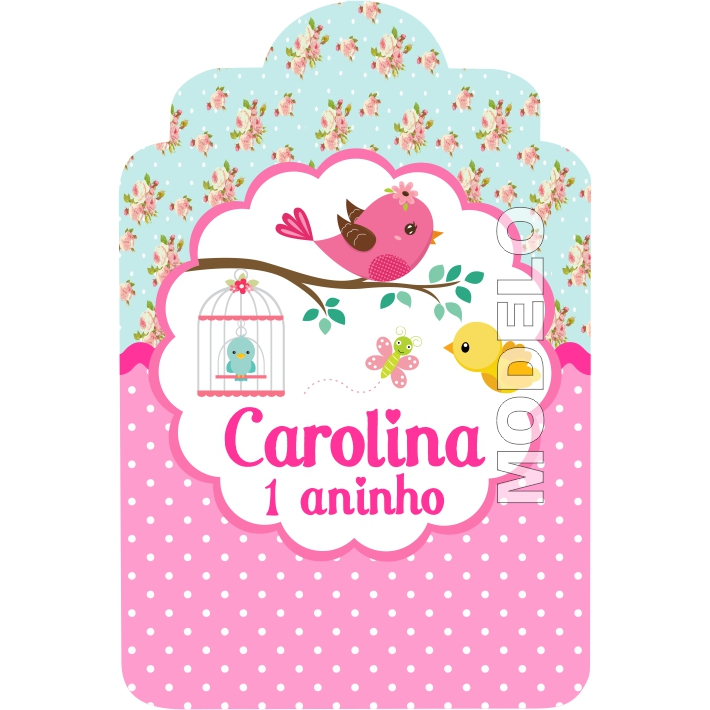 15 Tag de Agradecimento Passarinho Jardim Encantado - Tag - Etiqueta Personalizada