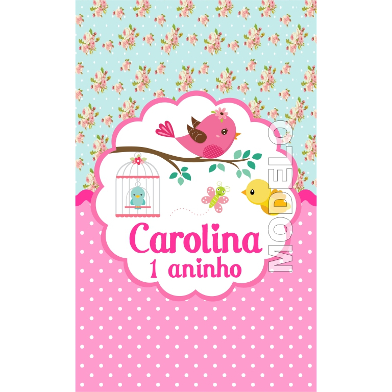 15 Adesivos Tubete Passarinho Jardim Encantado - Tag - Etiqueta Personalizada