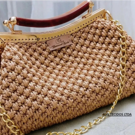 Alça Para Bolsa de Crochê Moderno Dourado Luxo Com Resina XK-1297 em Oferta na Shopee