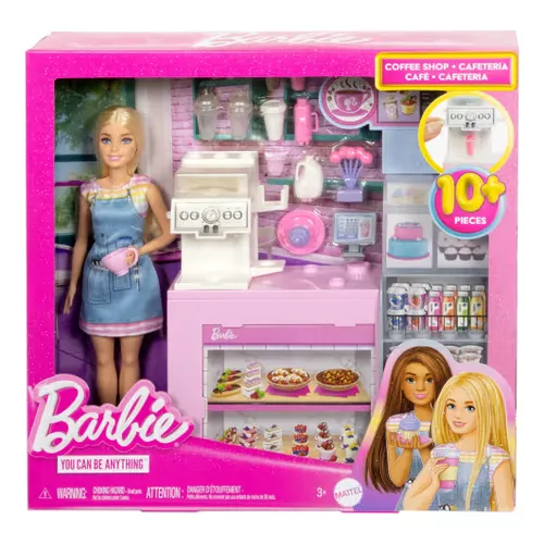 Barbie Cafeteria Com Boneca Barista Loira - Mattel Hxn94