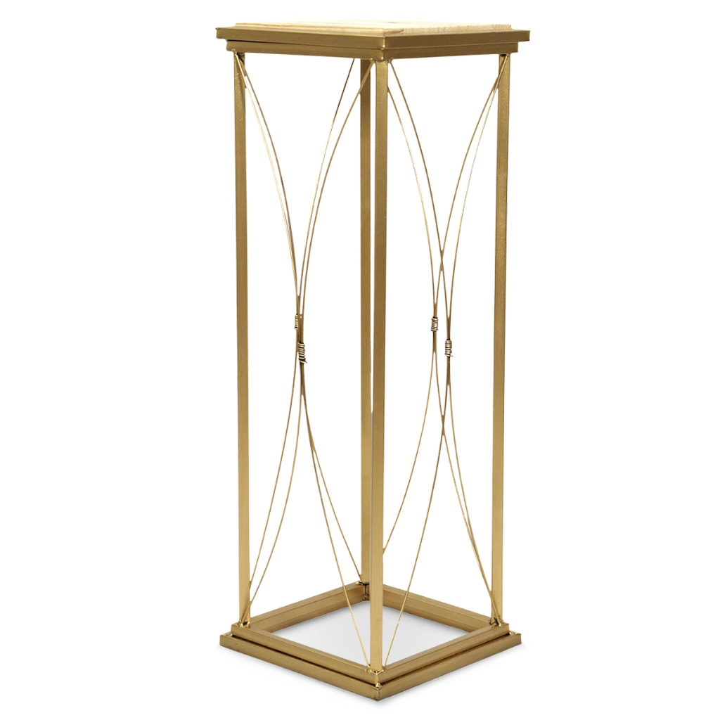 Coluna Quadrada Alt 80 Cm 28x28 com Tampo de Madeira em Oferta na Shopee