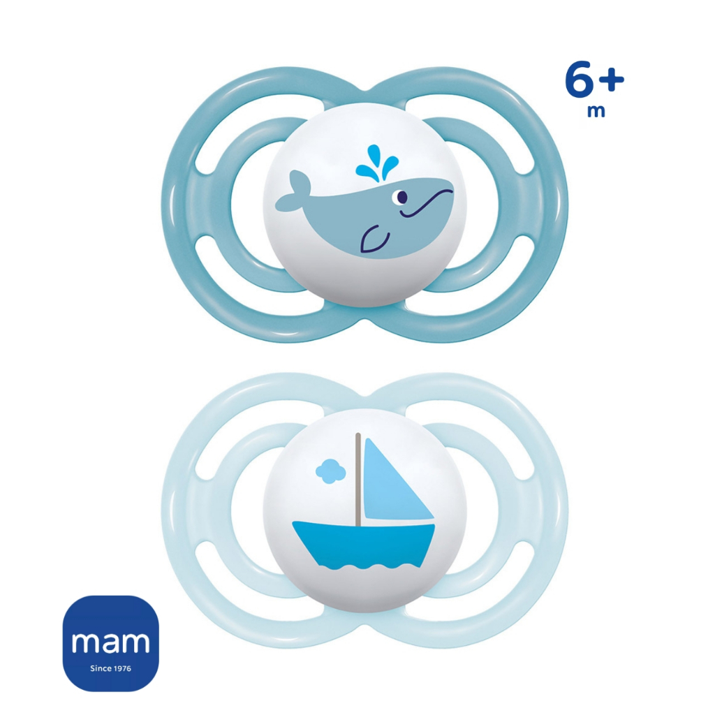 Chupeta MAM Perfect 6+ Meses Bico Silicone Bebê Meninos Azul