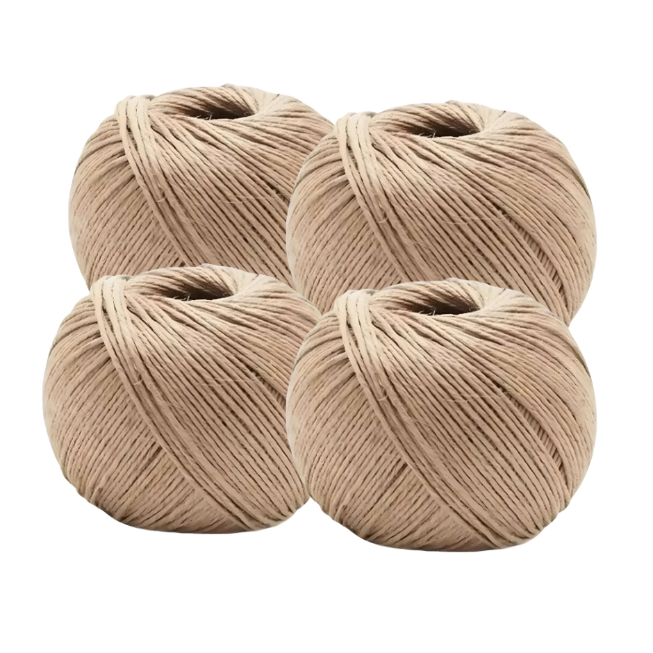 KIT C/4 Un. Fio Barbante Rami 2mm Rolo 200g Sisal Aprox 180mts Para Artesanatos Convite Amarração