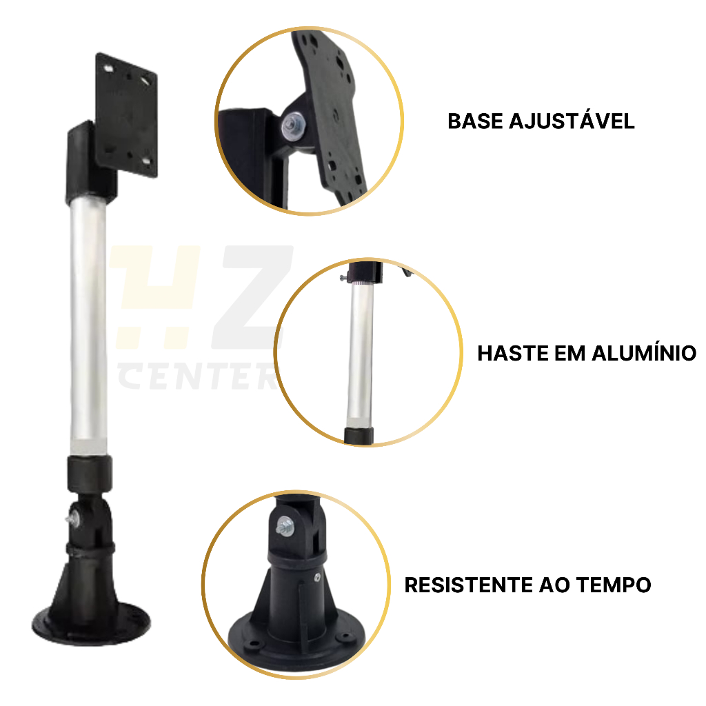 Suporte Prolongador  Câmera De Segurança Cftv Articulado 40cm em Alumínio