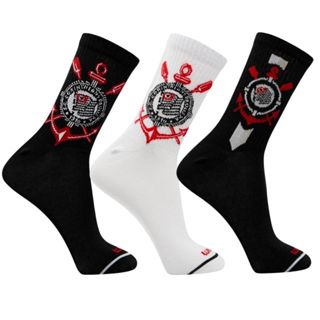 Meia Masculina Corinthians Rikam Esportiva Cano Médio Algodão em Oferta na Shopee