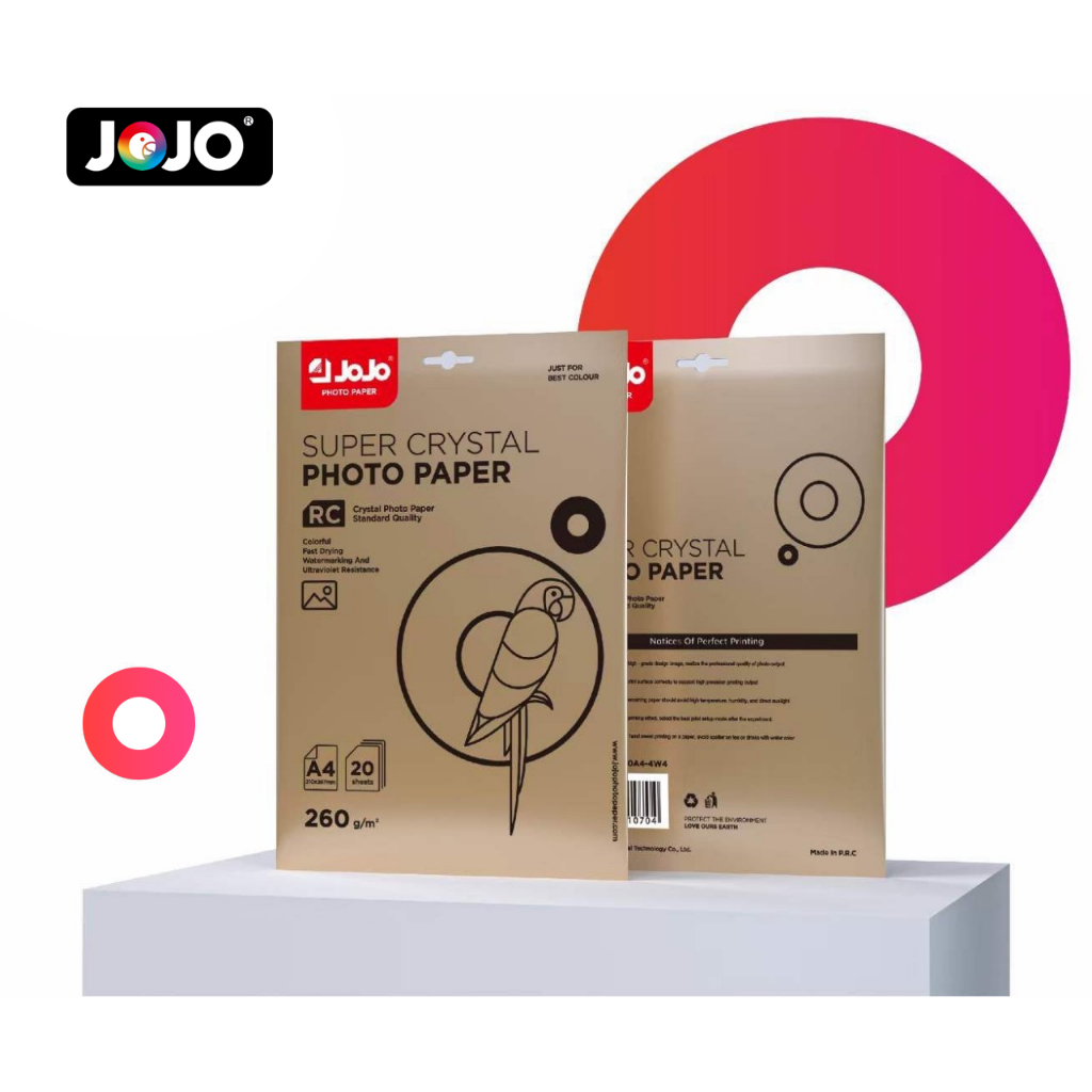Papel Microporoso A4 RC Super Crystal 260g JOJO *BRILHANTE* 20 Folhas À Prova D'Água, Jato de Tinta em Oferta na Shopee