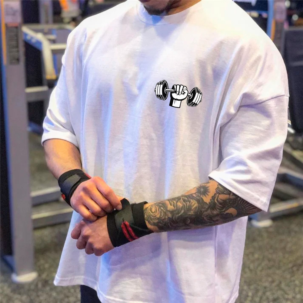 Camiseta Oversized Estampado Academia DeTreino Estampada 100% Algodão Malha Premium