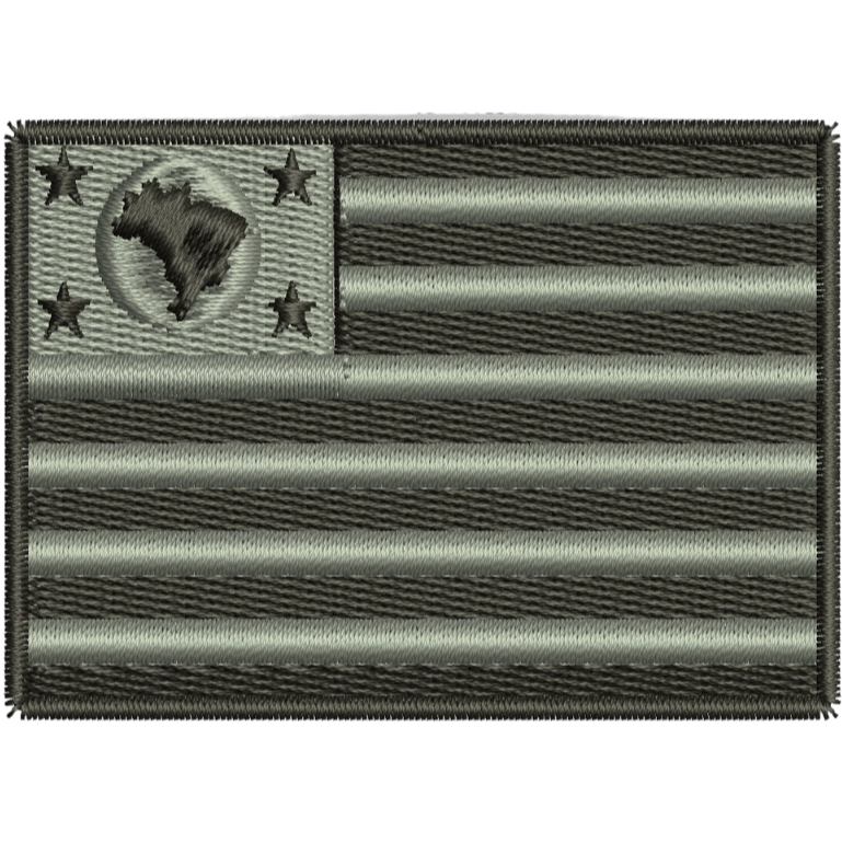 Patch Bordado Fecho de Contato - Bandeira São Paulo ( Preto e cinza)