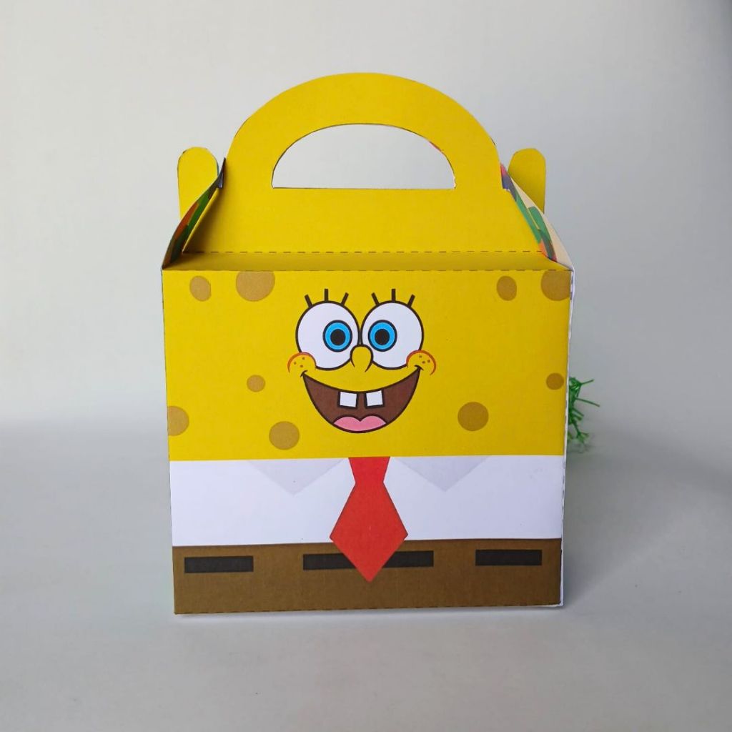 Caixa Lancheira Bob Esponja - Lembrancinha aniversario - Caixinha Personalizada - Festa Infantil