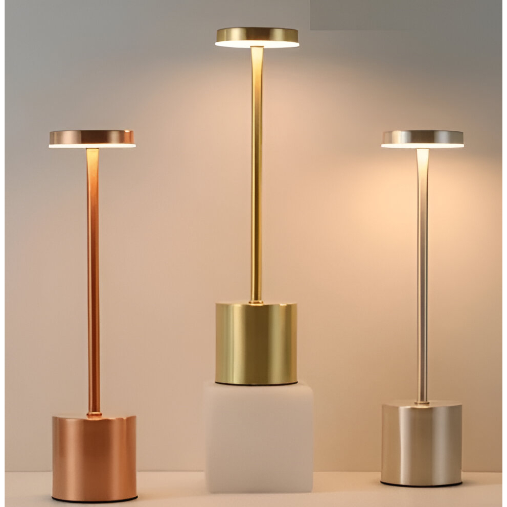 Luminária de Mesa Candeiro Dumbbell Touch de Quarto Luxuosa 3 Tons de Led