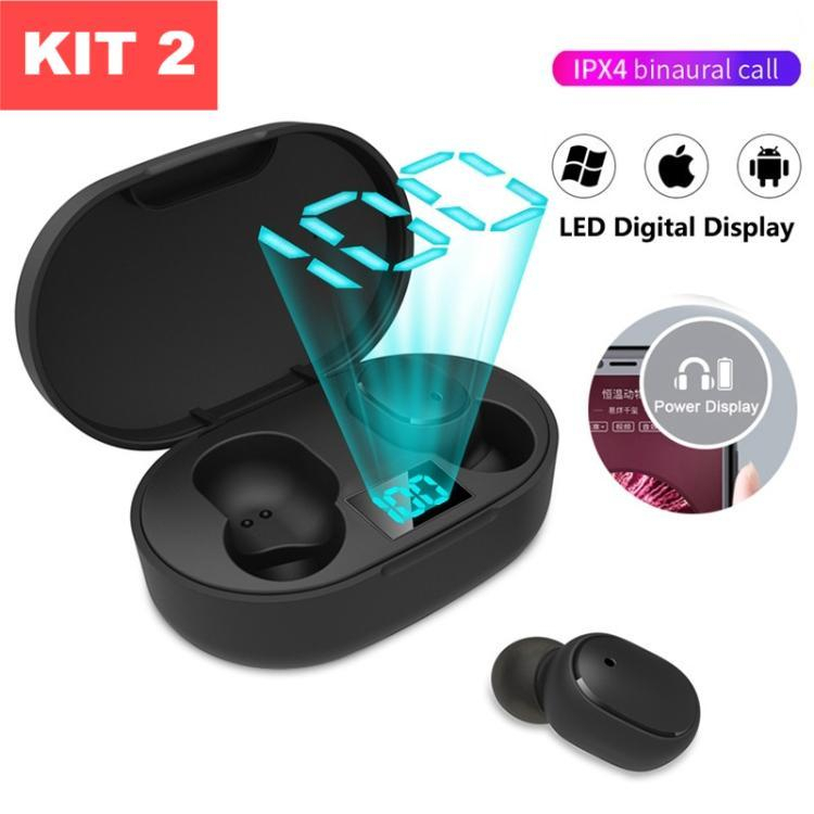 Fone De Ouvido Sem Fio E6s Tws  Bluetooth 5.0 Com Tela LED Digital
