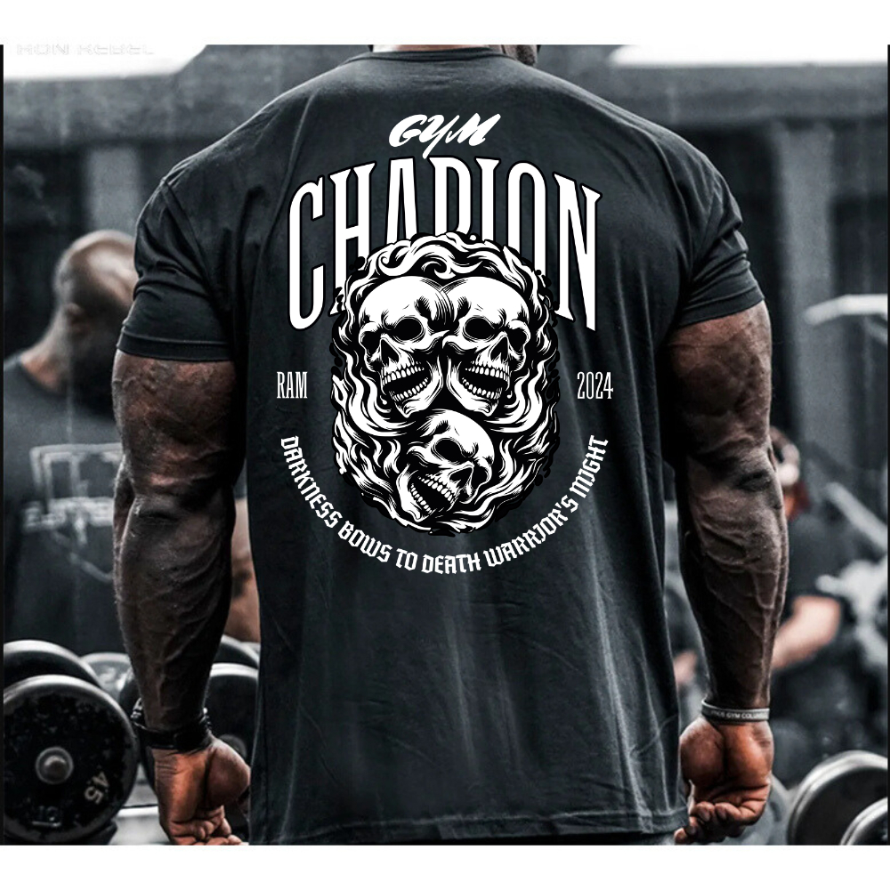 Camiseta Oversized Masculina Academia Chapion Gym Akurva Oficial Camisa moda academia Lançamento