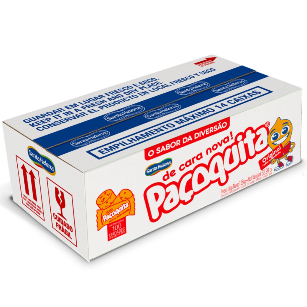 Paçoca Rolha Embalada Pacoquita C/100 Unidades 1,5kg Santa Helena