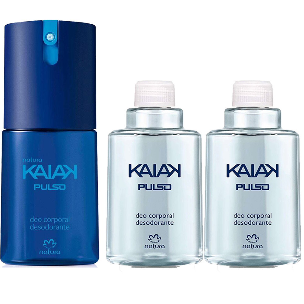 Deo Corporal Natura Masculino Kaiak Pulso 100ml + 2 Refil