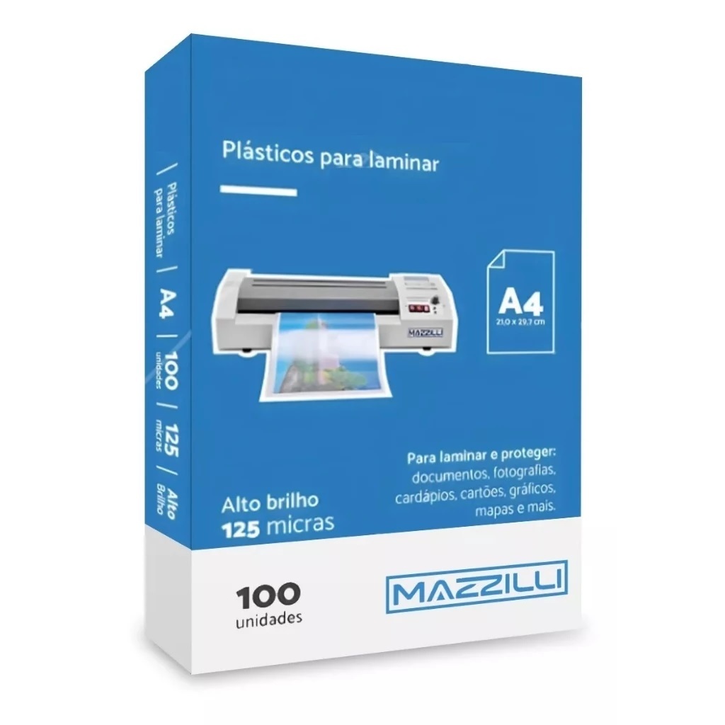 100 Folhas Plástico Para Plastificação A4 210x297 0.05 - Pouch Film 125 micras em Oferta na Shopee