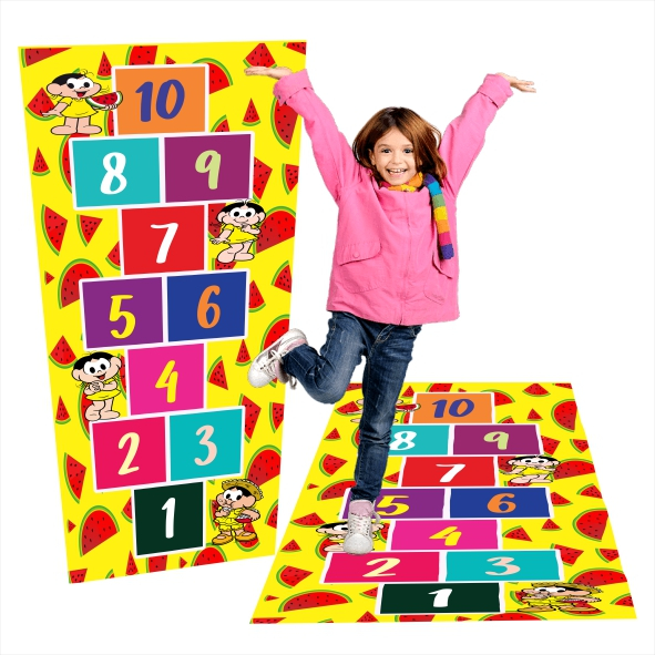 Tapete Jogo da Amarelinha Brinquedo Infantil Em Lona, Magali Presente Menias Aniversário, Natal, Dia das Crianças,AM130p