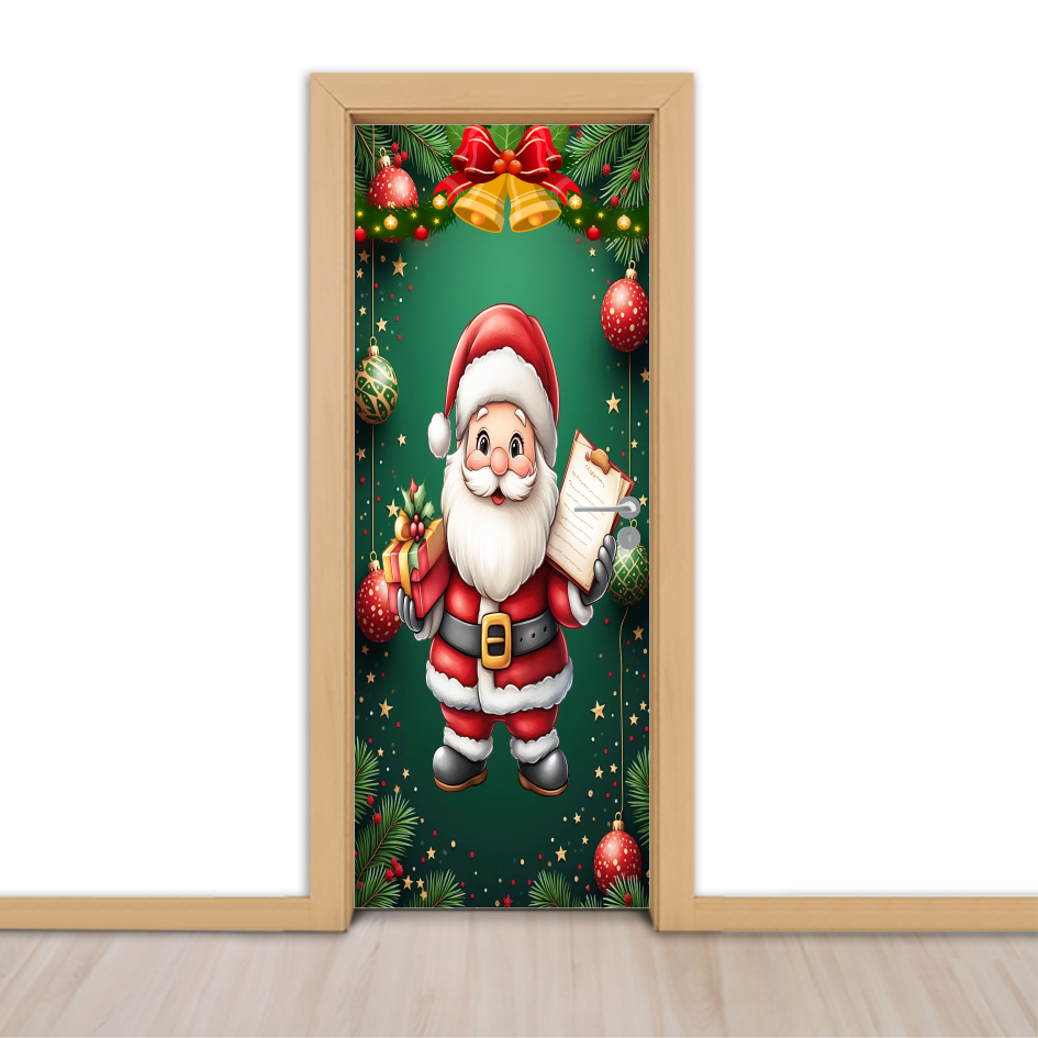 Adesivo Decorativo Para Portas Revestimento Papel de Parede NATAL Boas Festas Fim de Ano Feliz Natal - NATAL 25 - 2025