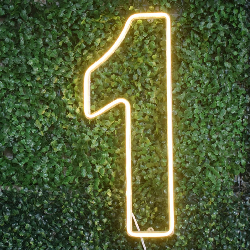 Luminária Led Neon Número 30cm Decoração Festa Aniversário Painel Luz Iluminação