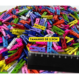 Prendedor Mini Pregador Madeira 2,5cm Colorido 100 Pcs Coloridos Organizador Clip Papel Embalagens em Oferta na Shopee