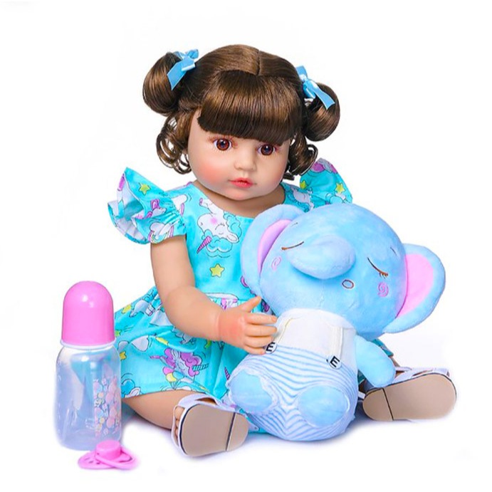 Boneca Bebê Reborn Realista Menina Corpo 100% Silicone 55cm - PARECE UM BEBÊ DE VERDADE Pode Tomar Banho Presente Natal