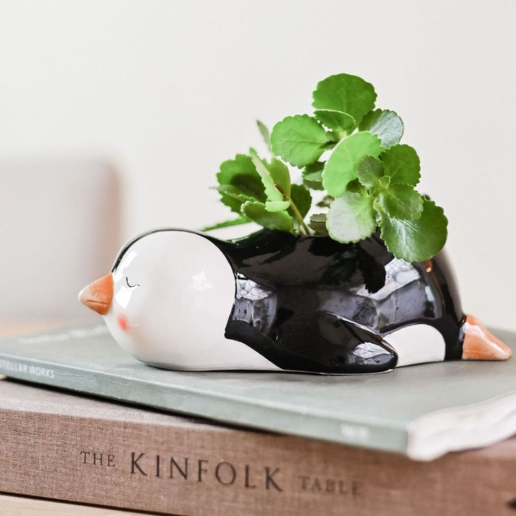 Vaso Cachepot Animal Pinguim Porcelana Infantil Decoração em Oferta na Shopee