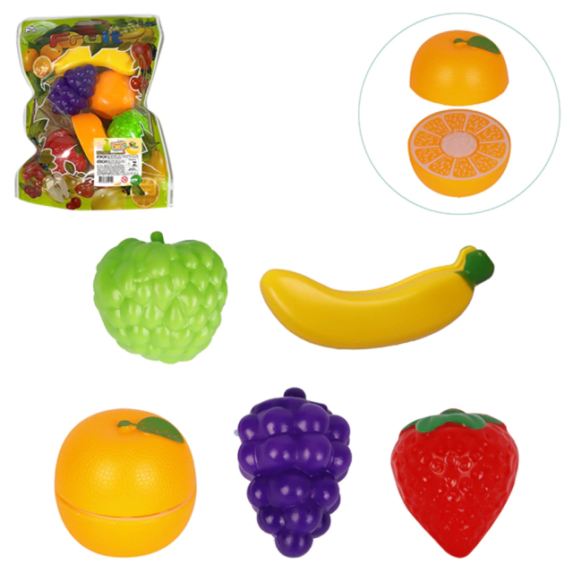 Brinquedo Kit Frutinhas Crec Crec 3 Peças com Velcro e 2 Acessorios- Art Brink