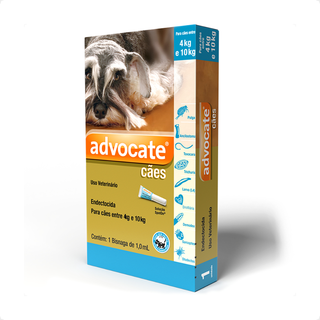 Advocate Elanco 1,0 mL para Cães de 4 Kg até 10 Kg - 1 Bisnaga em Oferta na Shopee