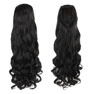 Rabo de cavalo com cachos cabelo cacheado 60cm bio fibra 185g fashion classic macio varias cores em Oferta na Shopee