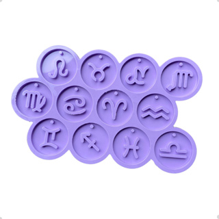 Molde Silicone Signos Redondo 5cm Resina Pingente Colar M25 em Oferta na Shopee