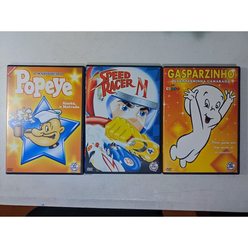 Dvd´s  Lote Popeye contra simbá / Gasparzinho no circo / Speed Racer 5 - lote Mundo mágico