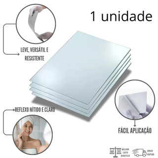 Kit 1/3/6/9 Espelhos Adesivos 30x30cm Acrílico Autocolante Quadrado para Parede e Decoração
