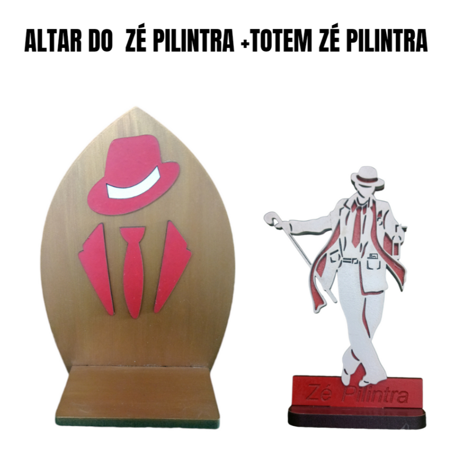 Altar para Malandro Zé Pilintra Lapa - MDF 6mm e Imagem Zé Pilintra 3mm