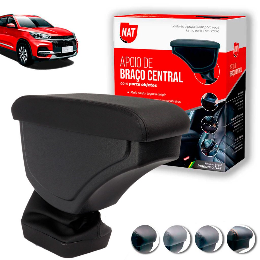 Apoio de Braço Tiggo 2 Ano 2018 Até 2021 C/ Porta Objeto em Oferta na Shopee