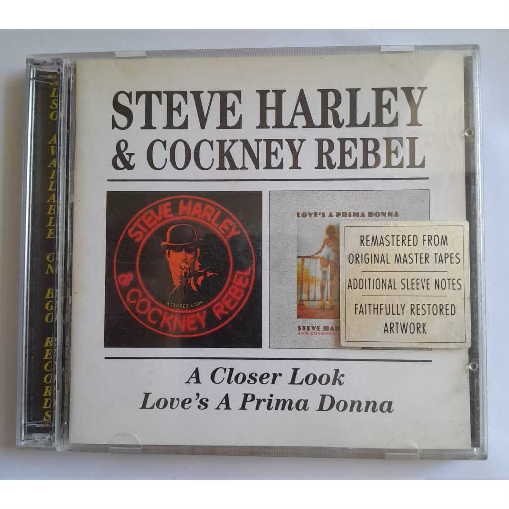 Cd Steve Harley - A Closer Look/ Love's A Prima Donna  - Duplo - Glam Rock