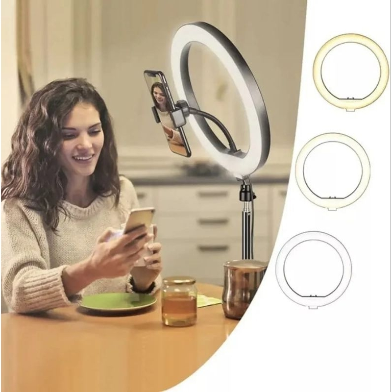 RingLight Iluminador10Polegadas Portátil LumináriaDeLedLuzde preenchimento Para Gravar Vídeos Fotos