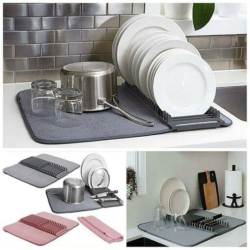 Escorredor de Louças UDry com Tapete de Microfibra | Antiderrapante – Compacto e Durável - SQ7737 em Oferta na Shopee