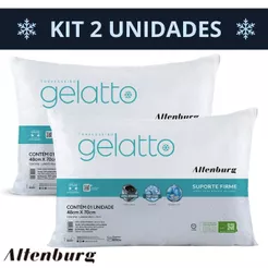 Kit 2 Travesseiros Gelatto Altenburg Antialérgico Suporte Firme Refrescante Toque Gelado Lavável